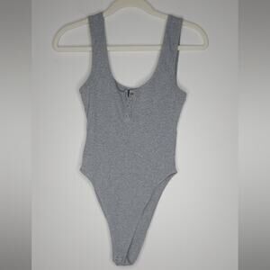 Forever 21 Heather Gray Ribbed Bodysuit